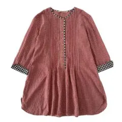 美品 マドモアゼルノンノン コットンウールピンタックチュニックシャツ 38 M 美品 マドモアゼルノンノン ピンタック チュニック ブラウス 長袖 M L