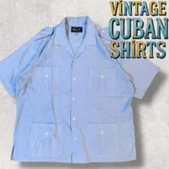 【US古着】Mario ヴィンテージシャンブレーキューバシャツ　メキシコ製