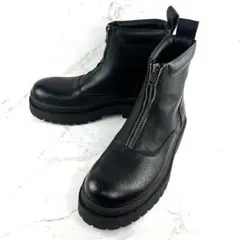 black design zip boots Y2K - メルカリ