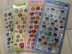 たまごっち　3Dシール4セット(硬い) まめっち、みみっち、くちぱっち、めめっち