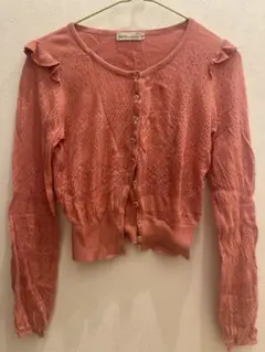 earth music&ecology ピンク長袖カーディガン S