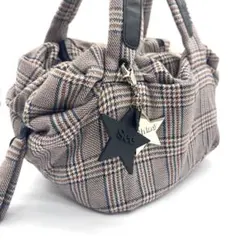 See By Chloe チェック柄 星型チャーム コットン ハンドバッグ 美品のサムネイル