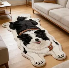 ボーダーコリー　ラグ 犬 ラグマット インテリア フロアマット マット 新品