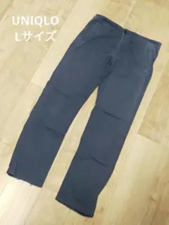 ユニクロ ストレートパンツ Lサイズ ネイビー レディース ズボン UNIQLO