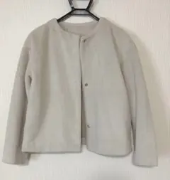 ♦️♥️UNIQLO スムースヤーンフリースノーカラージャケット Mサイズ