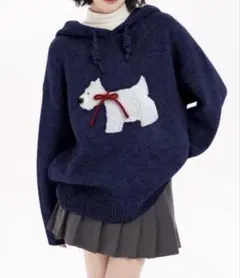 ZOZOTOWN GEMEDA 子犬ニットパーカー