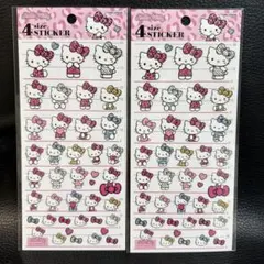 新品　Sanrio ハローキティ　4sizeステッカー　2点 ヒョウ柄　シール
