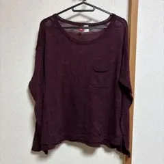 H&M DIVIDED 長袖ニット ボルドー Mのサムネイル