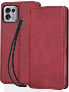 TONE e22 ケース 手帳型ケース レザーケース レッドのサムネイル