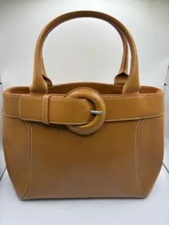 【良品】FURLA フルラ レザー トートバッグ ハンドバッグ ベルトデザイン