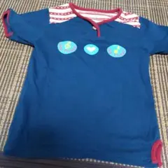 青いポロシャツ 音符・ハート フェリシモ 130