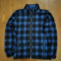 マイクロフリースジャケット L 青黒チェック