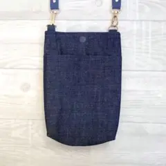 ハンドメイド　スマホショルダーバッグ　サコッシュ　デニム