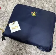 【新品】学校フェイラー ハイジ 携帯バッグ エコバッグ 底マチ付き ネイビー 紺