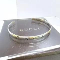 グッチ ブラインド・フォーラブ ハート バード シルバーナローバングル