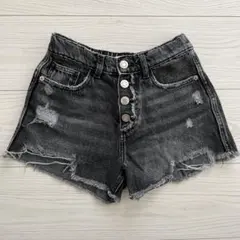 ZARA デニムダメージ加工ショートパンツ　キッズ　サイズ9 【134cm】