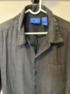 90s Ocean Pacific スラブ織 オープンカラーシャツ黒 ボックスのサムネイル