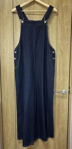 しまむら　ダークブルー デニム サロペット