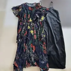 ZARA フラワープリント キャミワンピース