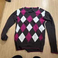 Burberry Black Label アーガイルニットセーター サイズ2