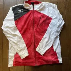 Mizuno ウォームアップウェア Lサイズ 赤/白 JAPAN刺繍ジャージ