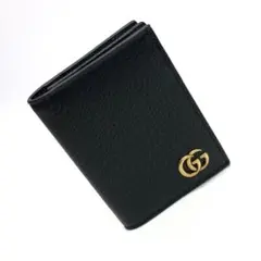 未使用✨グッチ GGマーモント ダブルG カードケース 名刺入れ ブラックレザー