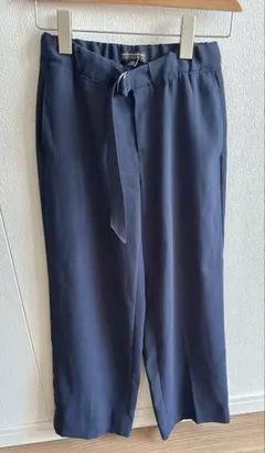 ネイビー ワイドパンツ リボン付き