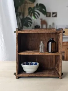 収納棚　棚　小物入れ　木製　古道具　古家具　アンティーク　ビンテージ　レトロ 楽天市場】古道具（本棚・ラック・カラーボックス｜収納家具