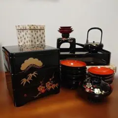 新品　みかえし　春　秋　ECHIZEN　越前漆器　 懐石料理　皿　和製食器　重箱 新品 みかえし 春 秋 ECHIZEN 越前漆器 懐石料理 皿 和製食器 重箱