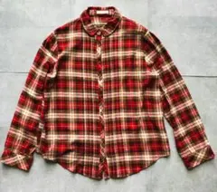 soulberry 赤 チェック柄 長袖ネルシャツ XL