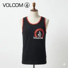 VOLCOM ボルコム タンクトップ 黒 赤 ロゴ S