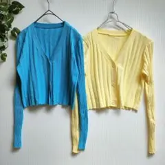 美品　リブ編み　短丈 脚長効果　長袖カーディガン　薄手 まとめ売り