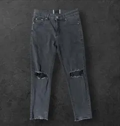 ZARA スキニーデニム 黒 ダメージギミック グランジ y2k swag - メルカリ