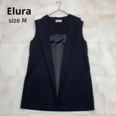 ◆ Elura エルーア フード付き ベスト ジレ カジュアル ブラック Mのサムネイル