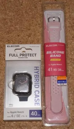 新品★エレコム Apple Watch 6/SE/5/4[40]ケース黒＋バンド
