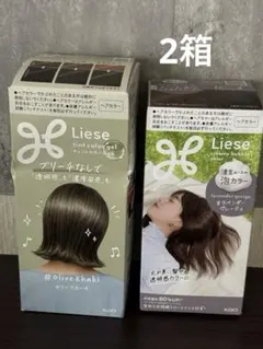 新品　お得　リーゼ　泡カラー　ラベンダーグレージュ　オリーブカーキ　2セットのサムネイル