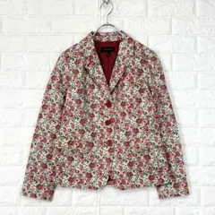 タルボット/4/赤/花柄/華やか/綿素材/春秋/テーラードジャケット/おしゃれ着