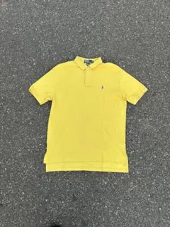 Polo Ralph Lauren ポロシャツ イエロー×パープル 刺繍ロゴ