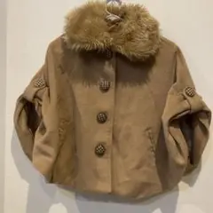 GITACOLLECTION ポンチョコート　　ブラウン ファー外せます