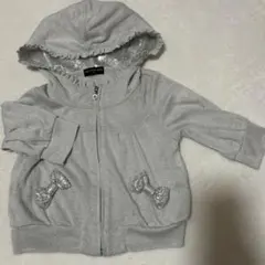 メゾピアノ チュチュ フード付きパーカー 120cm グレー スパンコール