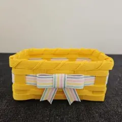エコクラフト　黄色い小物入れ