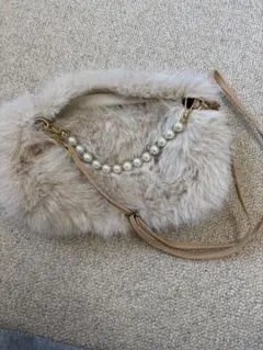 ファーショルダーバッグ ベージュ
