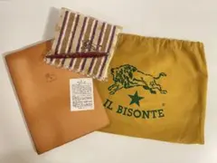 IL BISONTE イルビゾンテ レザー ノートカバー 巾着付き おまけあり