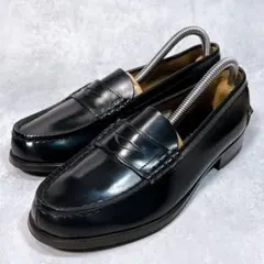 極美品【ハルタ】コインローファー (23.5) 3048 本革 レザー ブラック