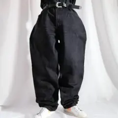 90s USA製 リーバイス560 極太ブラックデニム W38 バギーパンツ 黒