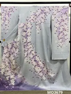 振袖 仮絵羽 舞台衣装 銀通し 刺繍 正絹 未仕立て品 八掛付き MOK930 