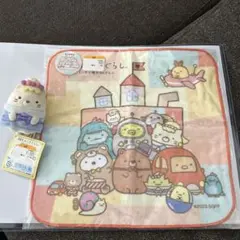 すみっコぐらし ツギハギ工場のふしぎなコ てのりぬいぐるみ ねこ　ミニタオル