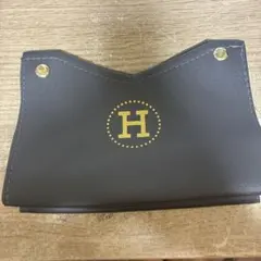 Hロゴ ティッシュケース グレー