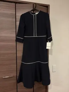 【CELFORD セルフォード】ネイビー ひざ丈ワンピース CWF0234103