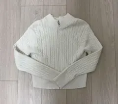 ケーブルニットパーカー